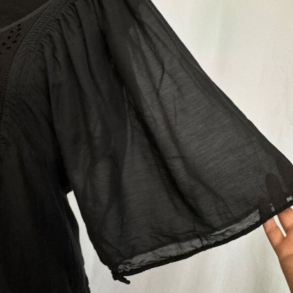 Rebecca Taylor Silk Blend Top Black - Picture 7 of 12